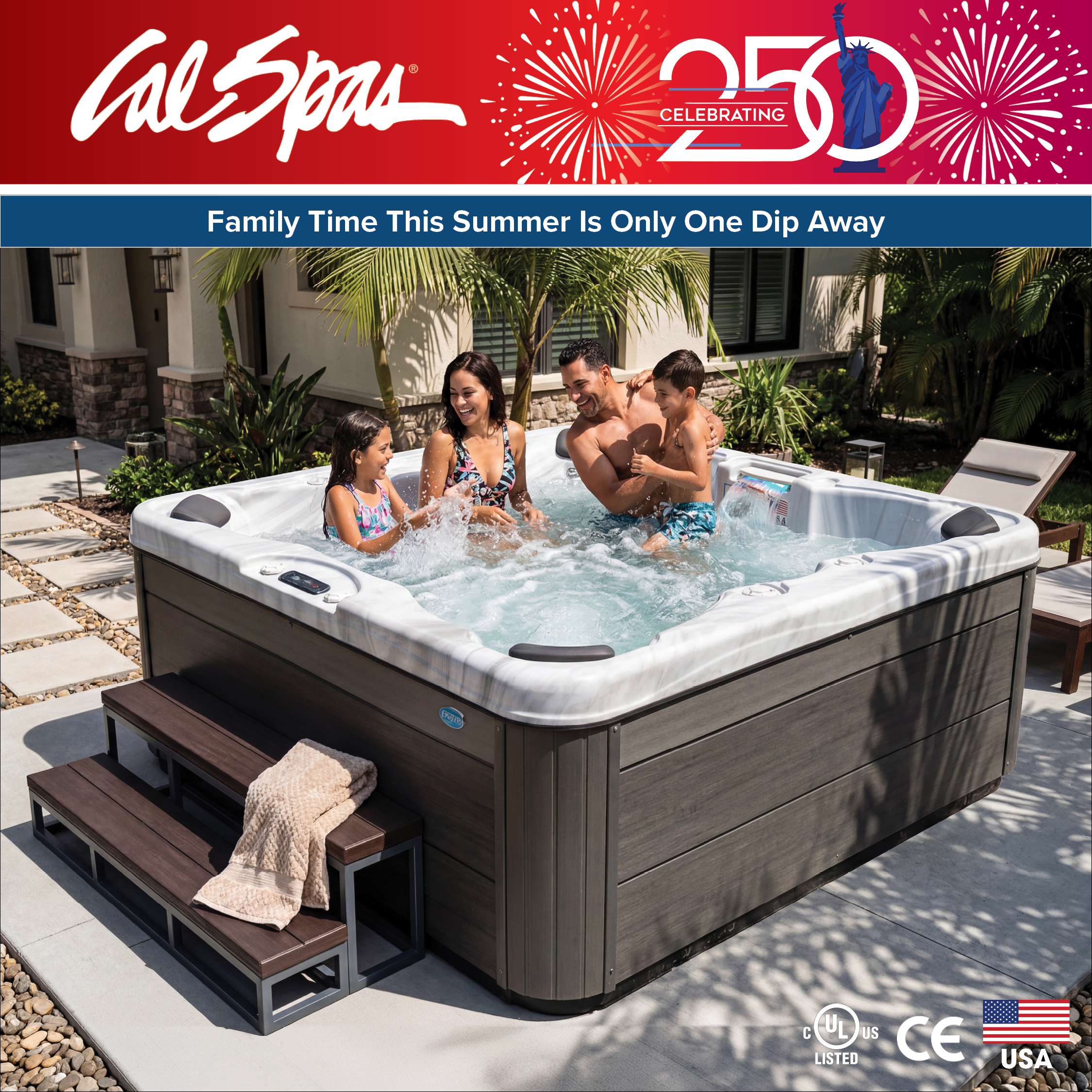Calspas hot tub being used in a family setting - Grand Junction